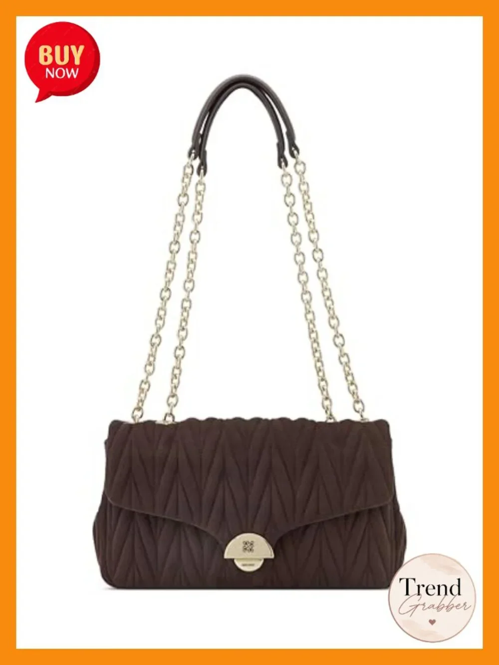 Nine West Jaslee Convertible Crossbody Chain Flap Satchel Faux Leather